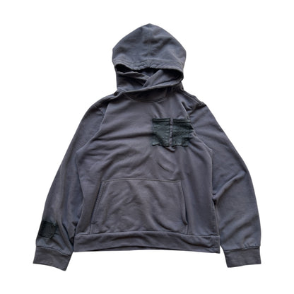 Leather pckt hoodie